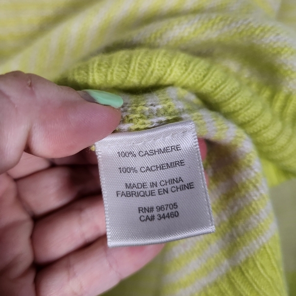 Rebecca Taylor Cashmere Neon Yellow Sweater XS Cozycore Fall Quiet luxury - Picture 4 of 7